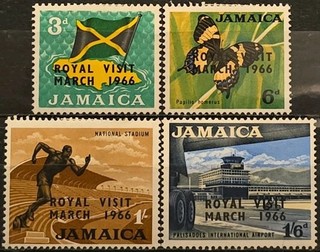 Jamaica MH Scott 248 251 Royal Visit Overprints 1966 F VF Set