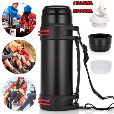 2.5 L Isolierflasche Thermosflasche Edelstahl Camping Thermoskanne Trinkflasche