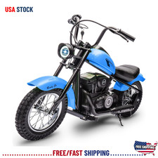 Blue 24V 250W Electric Kids Ride On Motorcycle Bike Motorbike Dirt Bike 14MPH