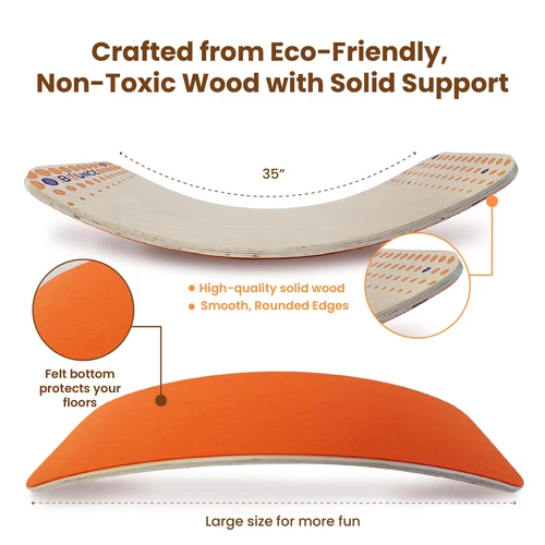 Balance Board - Premium Wooden Wobble Board for Exercise & Balance Training -... - Picture 2 of 7