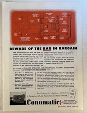 1950 Conomatic Machine Tool Ad 8.5x11 ~ End Spindle Drive Schematic