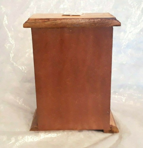 Storage drawers teal & blue floral ceramic & wood hand made in India 25cm-NEW - Picture 7 of 7