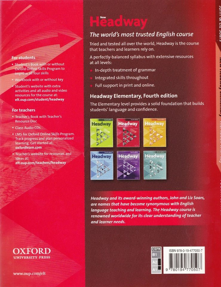 Oxford NEW HEADWAY Elementary FOURTH EDITION Workbook WITH KEY @ NEW - Image 2 of 2