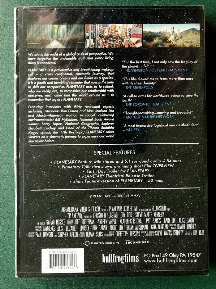 Planetary (DVD) 2015 documentary, Bill McKibben, FREE SHIPP, SEALED, Ohio  seller