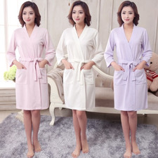 Women Towel Kimono Bath Robe Bridesmaid Robes Sexy Waffle Bathrobe Dressing Gown