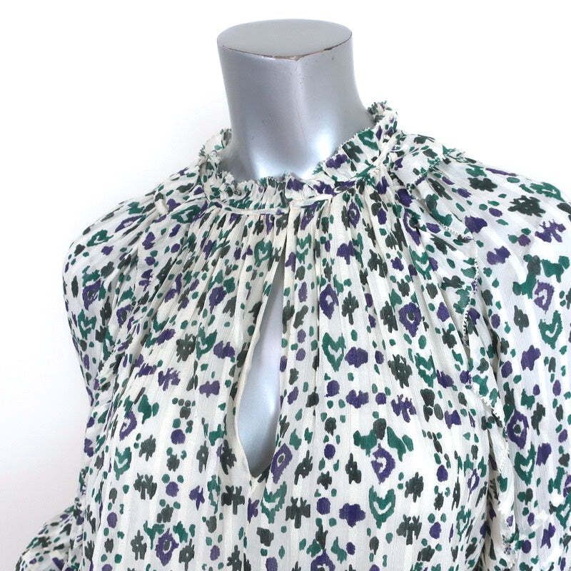Isabel Marant Etoile SH0021FDC1J11EFNLI 関税送料込 Isabel Marant Etoile Top Eyden Ecru Printed Chiffon Size 34