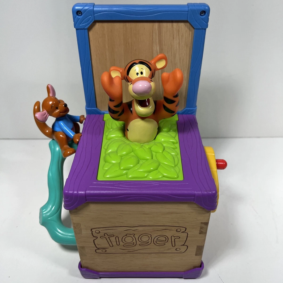 RARE FIND 2002 Disney Tigger Roo Wooden Jack In The Box For Display