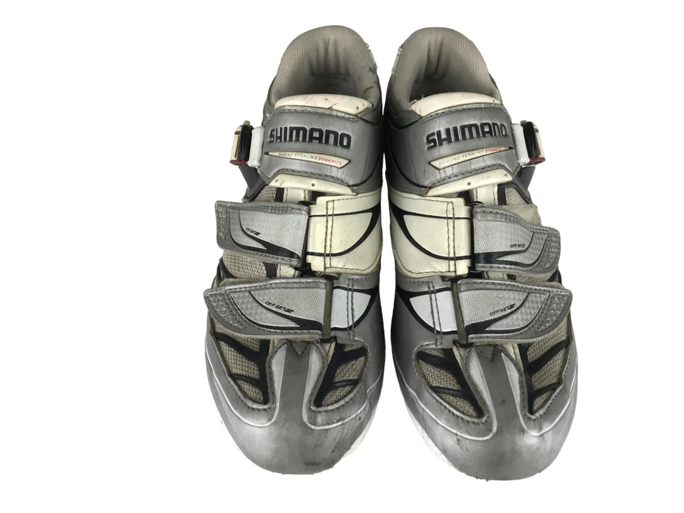 Zapatos de ciclismo Shimano para hombre blancos grises Sh-R133L parte superior baja talla EE. UU. 8,3 UE 42 Foto 4 de 4