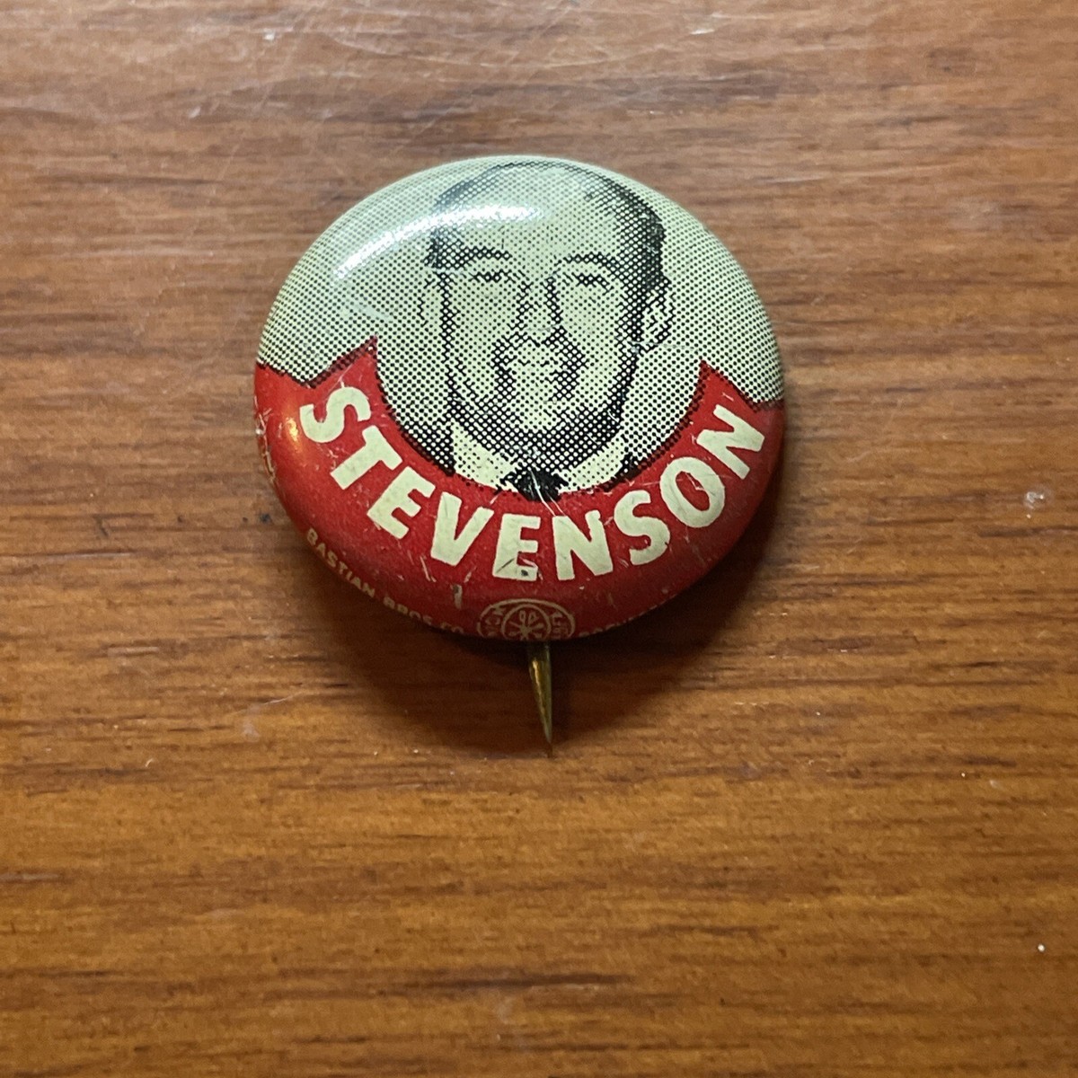Adlai Stevenson Campaign Button Pinback Badge Pin Bastian 1950s