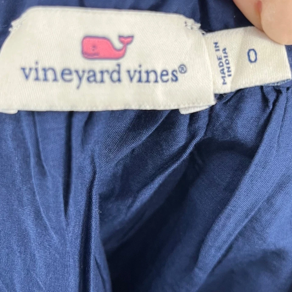 Юбка с петлями Vineyard Vines Deep Bay синяя кружевная деталь плиссированная с карманом размер 0 - Изображение 3 из 4