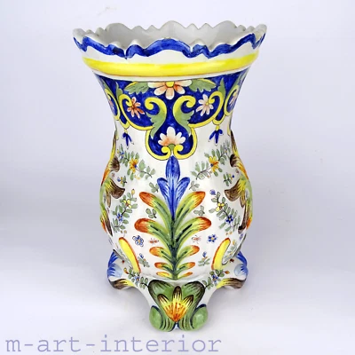 Seltene Desvres - Fayence Vase, Frankreich, Ende 19. Jh. bis Anfang 20. Jh. - Bild 1 von 4