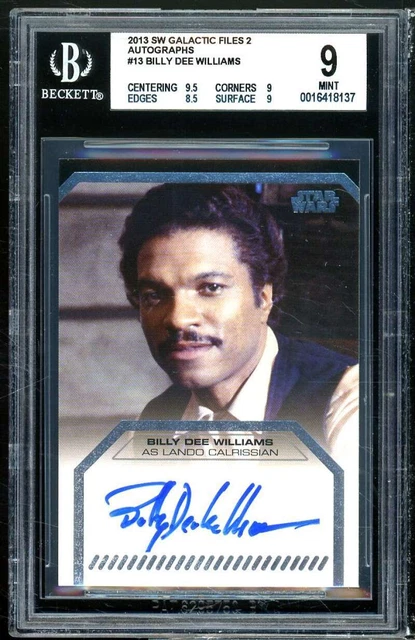 Billy Dee Williams 2013 SW Glactic Files 2 Star Wars Autograph (pop 3) #13 BGS 9