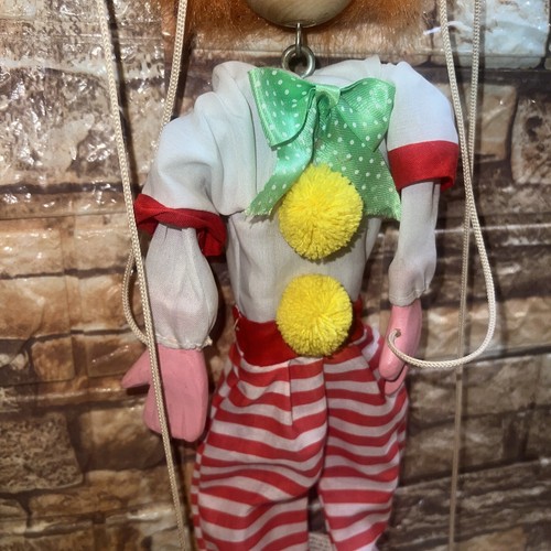 Fairyland International Vintage Clown Pull String Wooden 16” Marionette Puppet - Picture 3 of 11