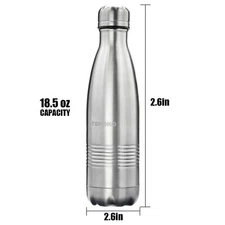 Cola Style Double Wall Stainless Steel Bottle Vacuum Insulated Leak Proof No BPA