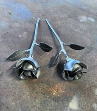 hand crafted welded, metal Single Rose By Mr. Welder,LLC