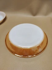 Vintage Fire King Peach Lusterware Milk Glass 9" Pie Pan Plate Anchor Hocking 