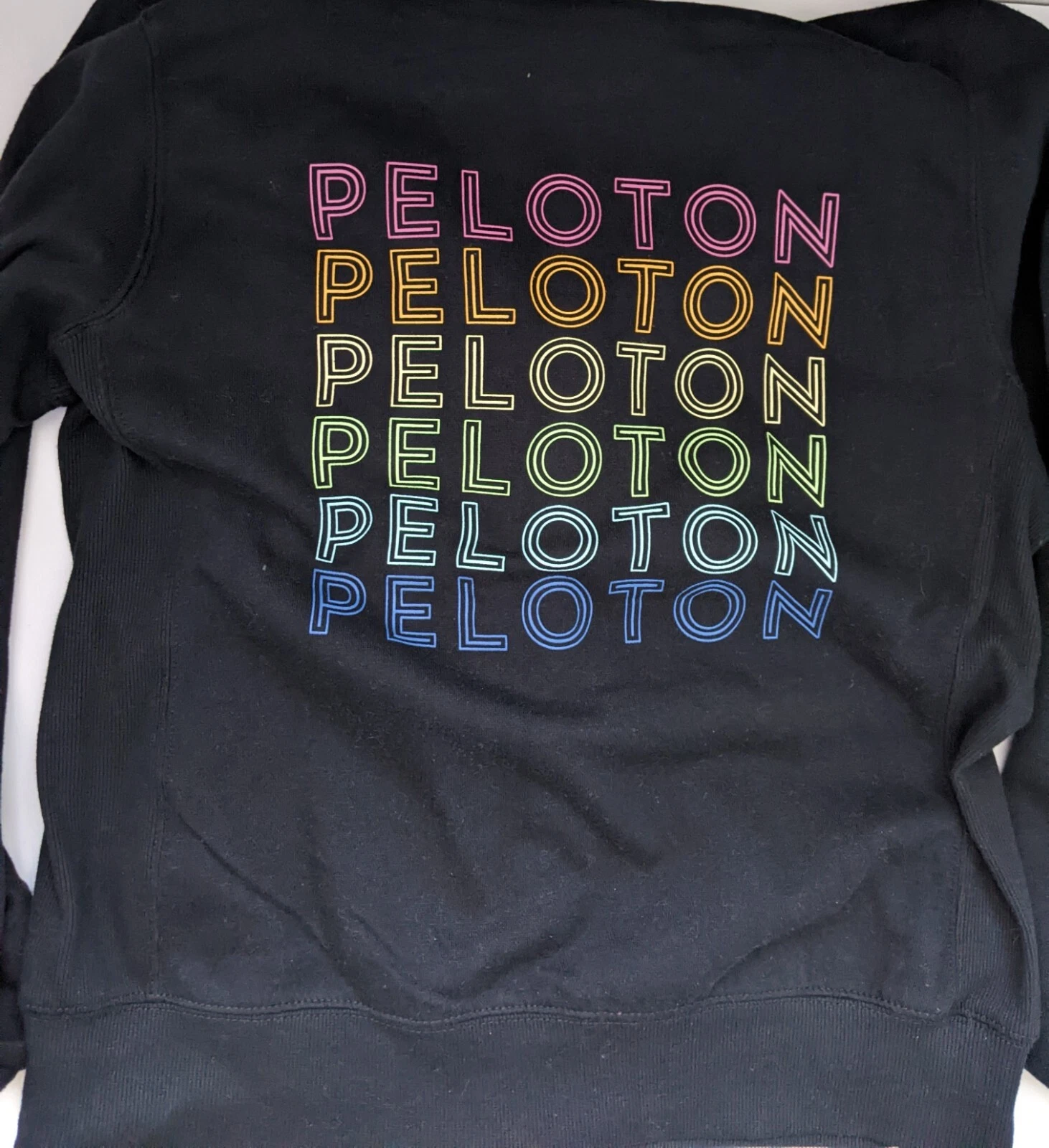 VETEMENTS Giacca con cappuccio e zip Peloton piccola nera rosa coulisse Rainbow Pride S