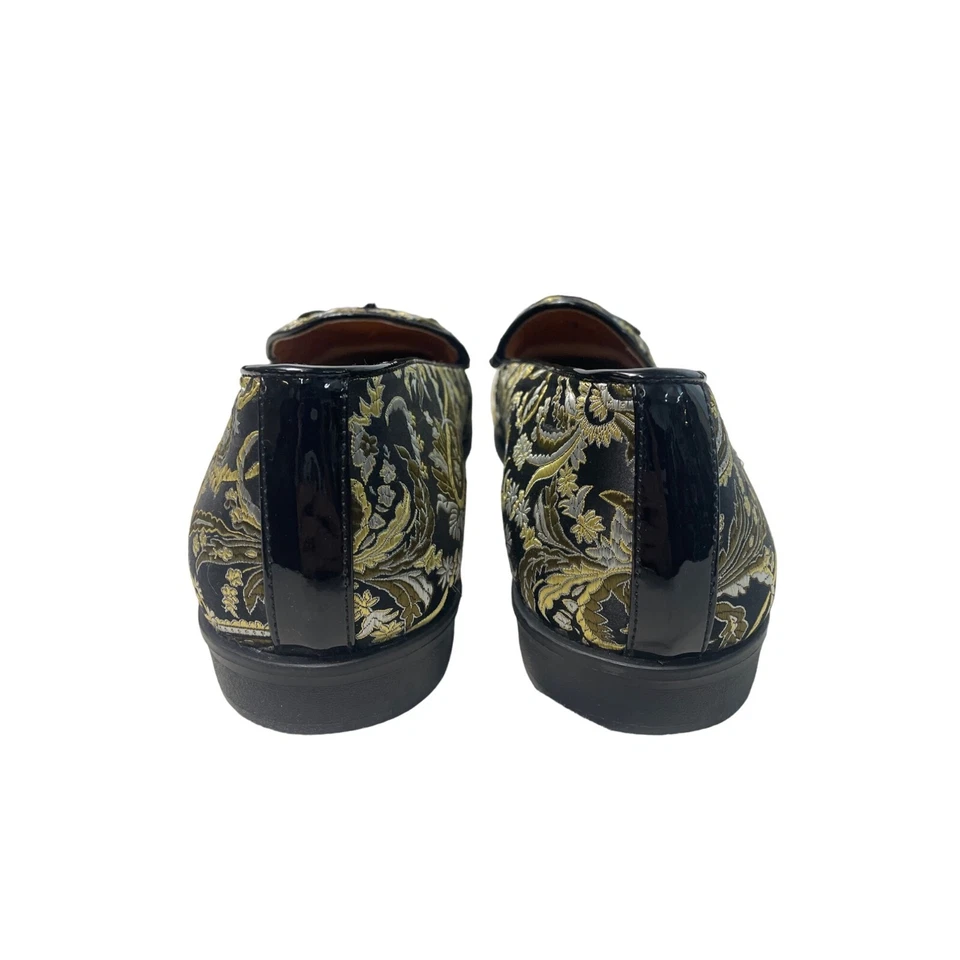 Zapatos Mocasines Topman Askew Brocado Para Hombre Negro y Dorado Cuero Talla 11 - Nuevos con Etiquetas Foto 4 de 4