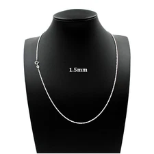 SOLID 925 Sterling Silver 1.5mm 22" Diamond Cut Rope Chain Necklace Mens Womens