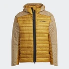 adidas Terrex MYSHELTER Down Jacket Men's Mesa Beige Hooded Puffer GQ4251