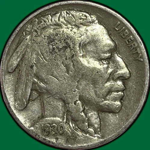 1930 Buffalo Nickel Very Fine VF Coin #34754
