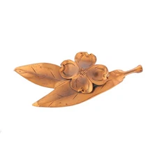 Stuart Nye Dogwood Blossom & Leaves Brooch - Copper North Carolina Flower Pin