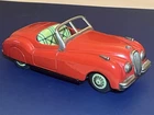 Vintage Bandai Japan Tinplate Jaguar XK120 Roadster Convertible Friction Toy Car