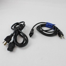 Lot of 2 AC Power Cords NEMA 1-15P to IEC C13 C5 2-Prong