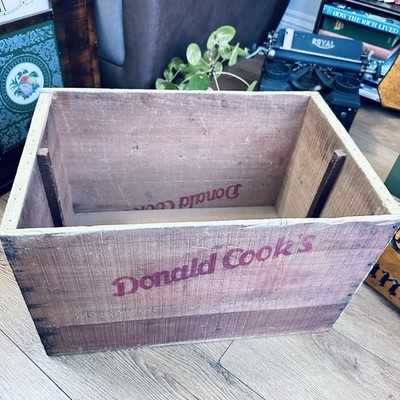 Vintage Holzkiste Donald Cook & Son London Rustikal Aufbewahrungsbox Industrial 51cm