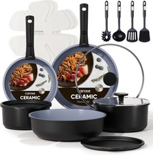 CAROTE 19pcs Pots and Pans Set, Nonstick Cookware Set Detachable Handle, Inducti