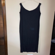 ASOS Curve Womens Black Sleeveless Scoop Neck Viscose Midi Tank Dress Size US 22