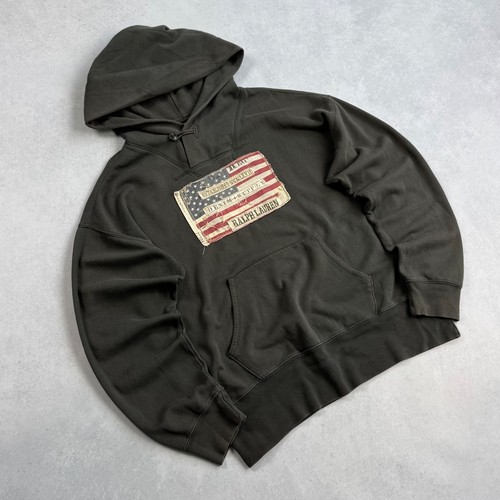 VINTAGE POLO RALPH LAUREN DENIM & SUPPLY AMERICAN FLAG HOODIE MENS SIZE LARGE - Picture 2 of 8