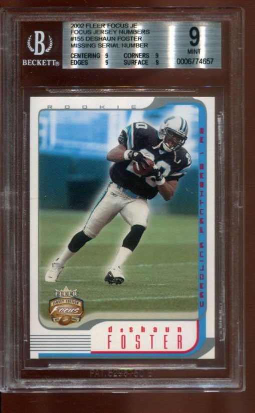 2002 Fleer Focus Missing Serial Number #155 DeShaun Foster /20 RC - BGS 9 Mint