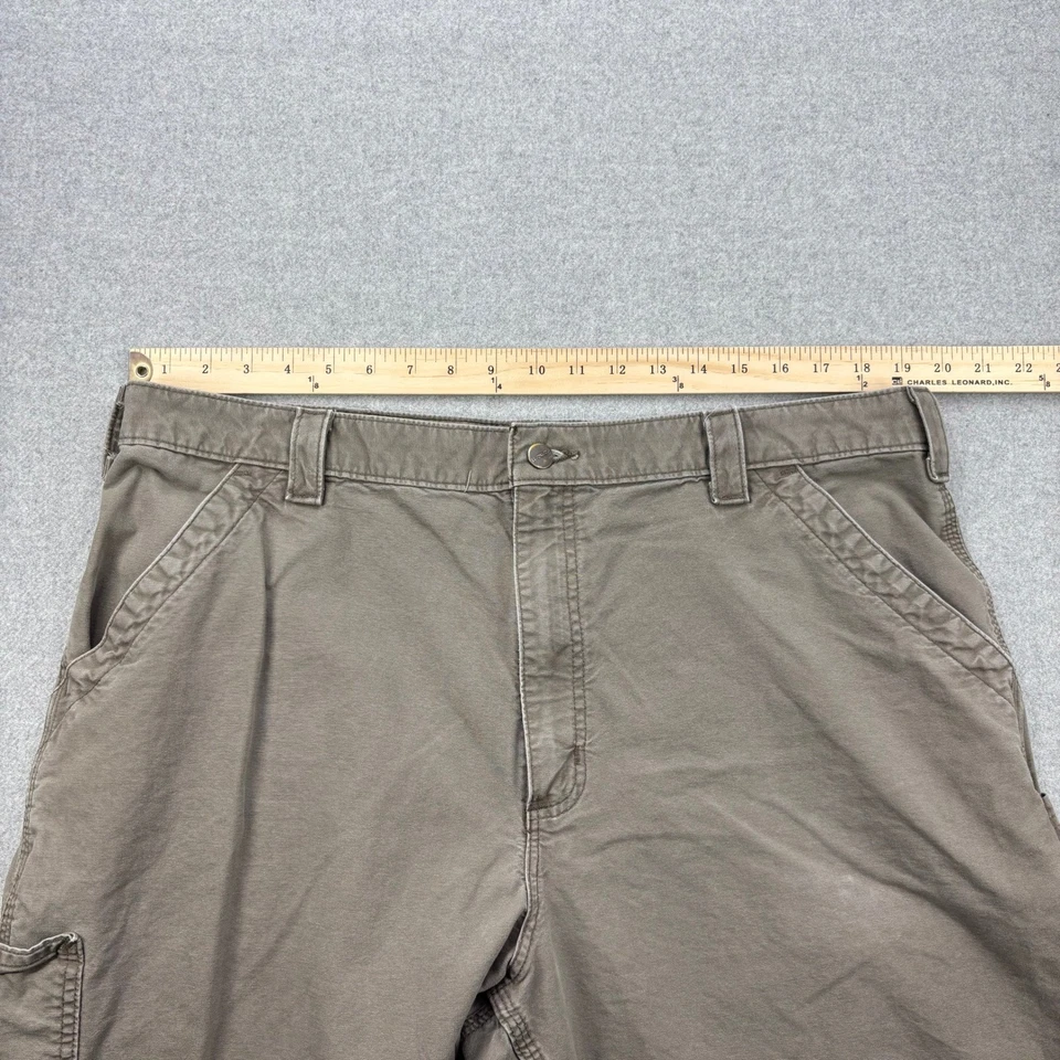 Carhartt Pants Men 40x31 Actual Brown B151 Dungaree Fit Canvas Carpenter Utility - Image 3 of 4