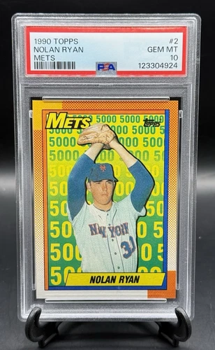 1990 Topps Nolan Ryan #2 of the 5 in the 5000 K's Set PSA 10 HOF Mets WS Champ