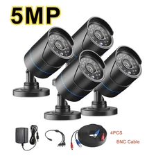 4pcs MAISI 5MP AHD CCTV black Bullet Camera Home Outdoor IP66 for CCTV Security 
