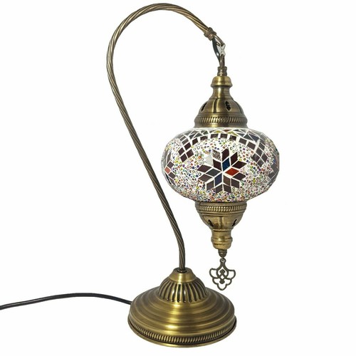 Moroccan Turkish Mosaic Lamp Colourful Glass Handmade Table Desk Light FREE BULB - Picture 153 of 436