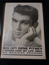 Gene Pitney I Wanna Love My Life Away Rare Original Promo Poster Ad Framed!