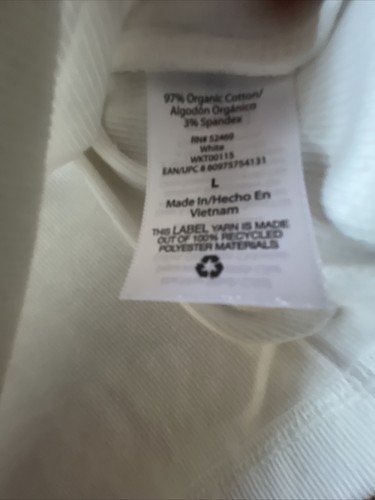 New women Free Assembly Rib Crew shirt White Size Large - Picture 5 of 5