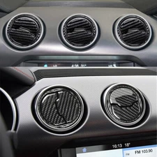 Real Carbon Fiber Interior Air Vent Outlet Trim Cover For Mustang Ford 2015-2020
