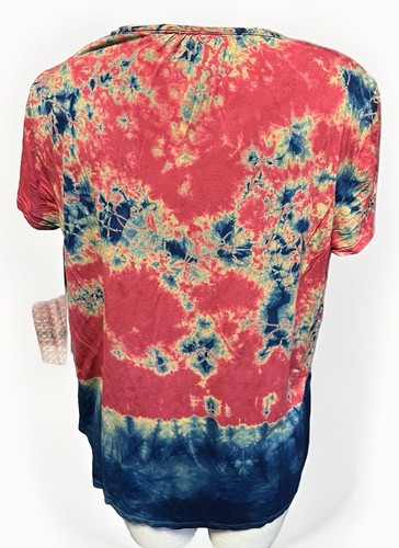 XCVI Women’s Tunic Tie Dye Floral High Low Hem Blouse Sz. L 42” Chest - Picture 2 of 6
