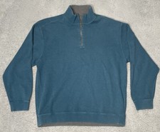 Pendleton 1/4 Quarter Zip Pull Over Teal Long Sleeve Sweatshirt Mens Large