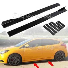 For Ford Focus 2010-2018 Gloss Side Skirt Extension Chin Lip Rocker Splitter