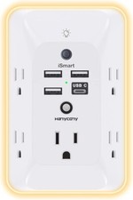 Outlet Extender with Night Light, Multi Plug Outlet