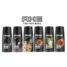 6 Pack Axe Deodorant Body Spray Assorted Scents 150ml (5.07 oz) Available Scents