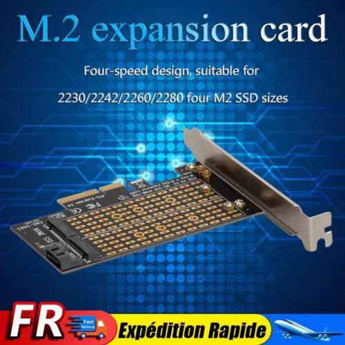 Adaptateur PCIe NVMe SATA M.2 vers PCI-Express 3.0 X4 pour clé B Key M2 SSD