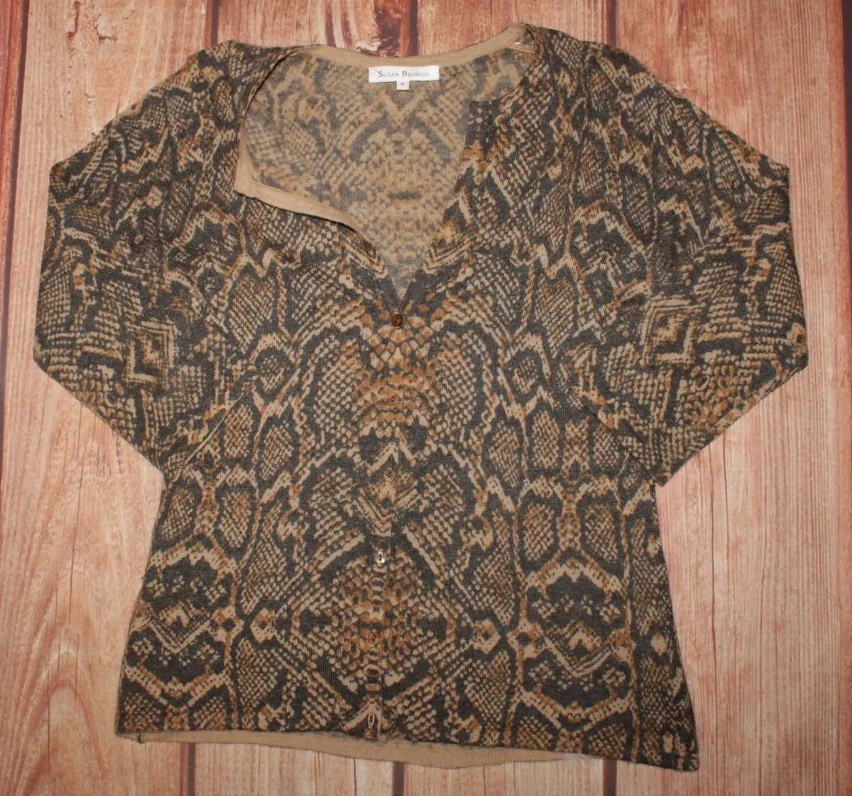 Susan Bristol Cardigan Knitwear Sweater 15 Wool 15 Angora S