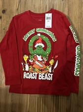 The Grinch Red Long Sleeve T Shirt Sz 5/6 Merry Grinchmas Roast Beast