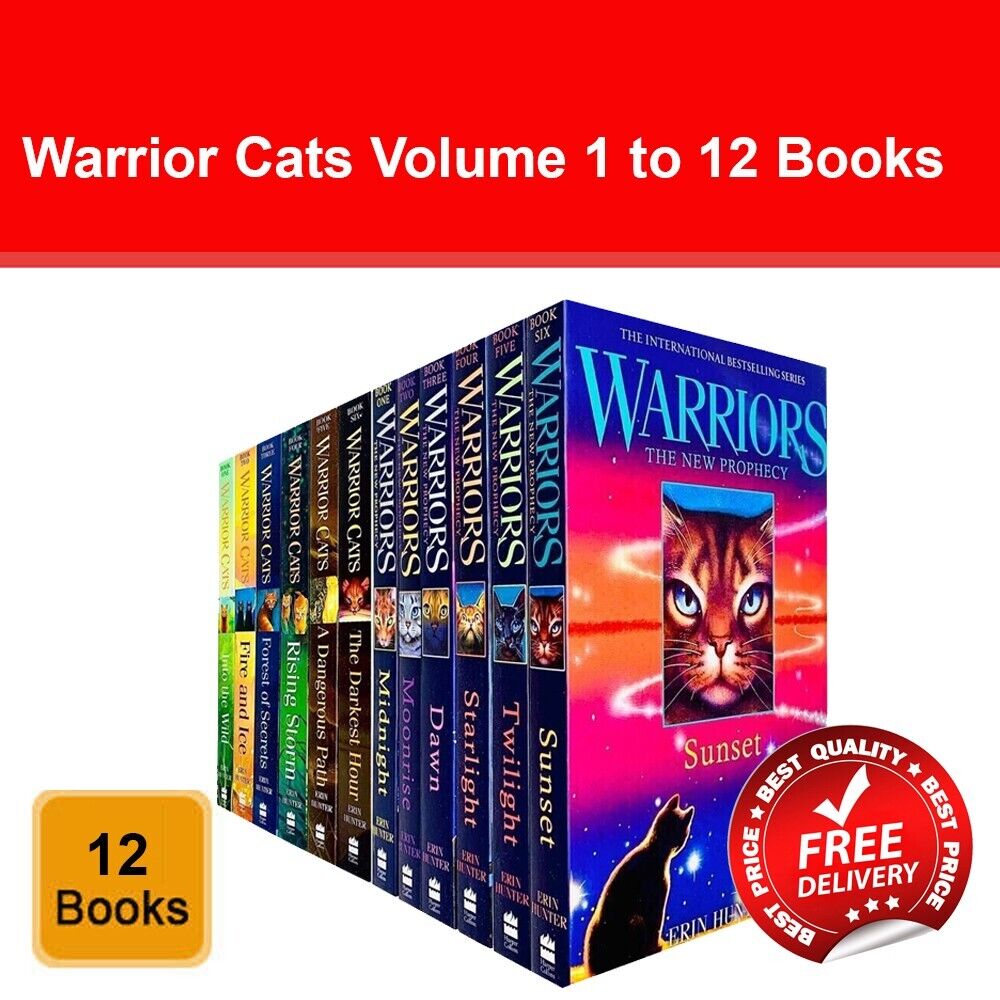 Warrior Cats Volume1 To 12 Books Young Adult Pack Paperback Set By Erin  Hunter