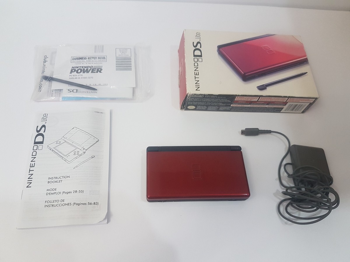 Nintendo DS Lite Crimson Red Console [Complete In Box